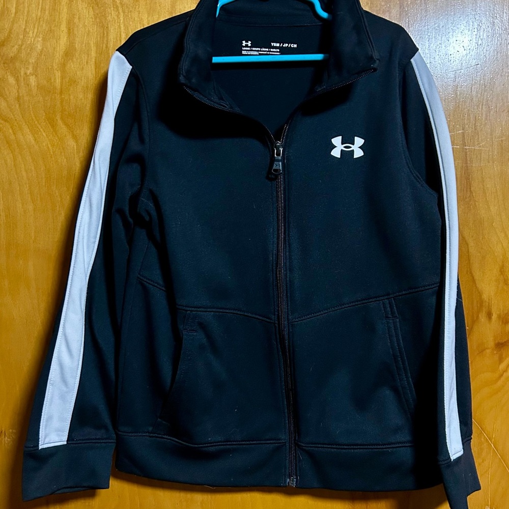 Under Armour Kids Jacket in Black with White Stripes